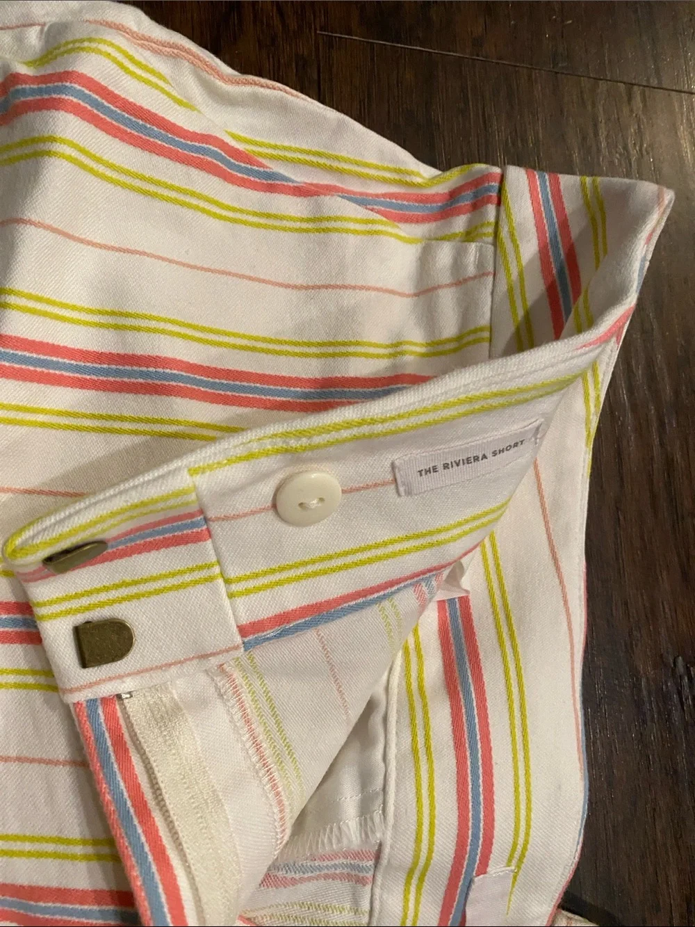Women’s Striped Summer Shorts in White with bold Accents